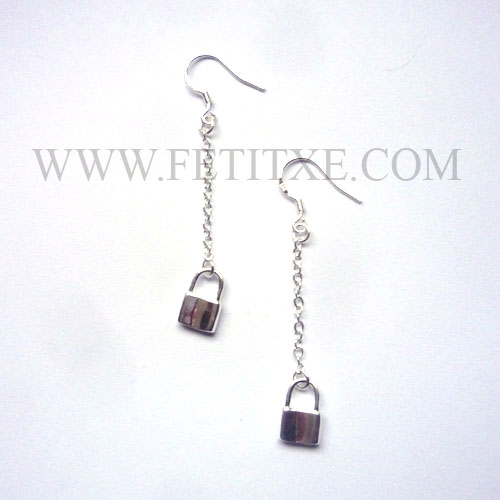 PENDIENTES CANDADO BDSM 925 PLATA 8483